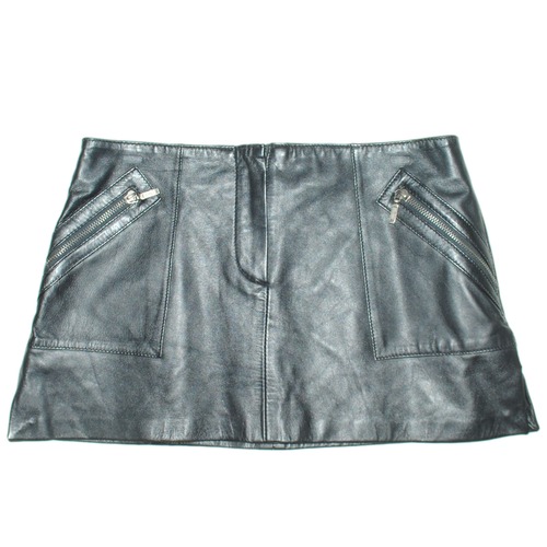 90-00s euro vintage hiphang leather skirt