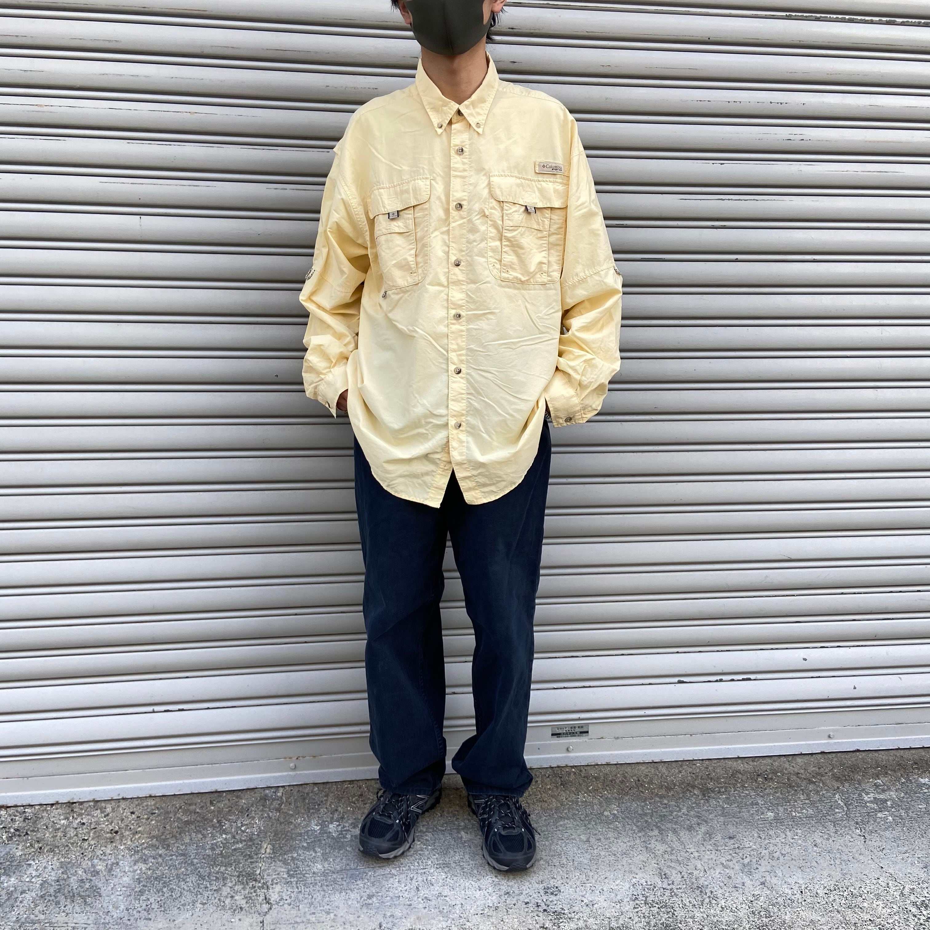 美品 Colombia コロンビア フィッシングシャツ PFG ブルー  L