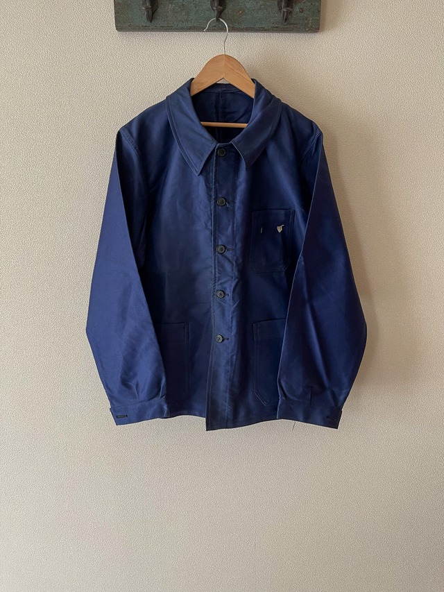 1940~50s French vintage Blue Moleskin coverall Dead Stock