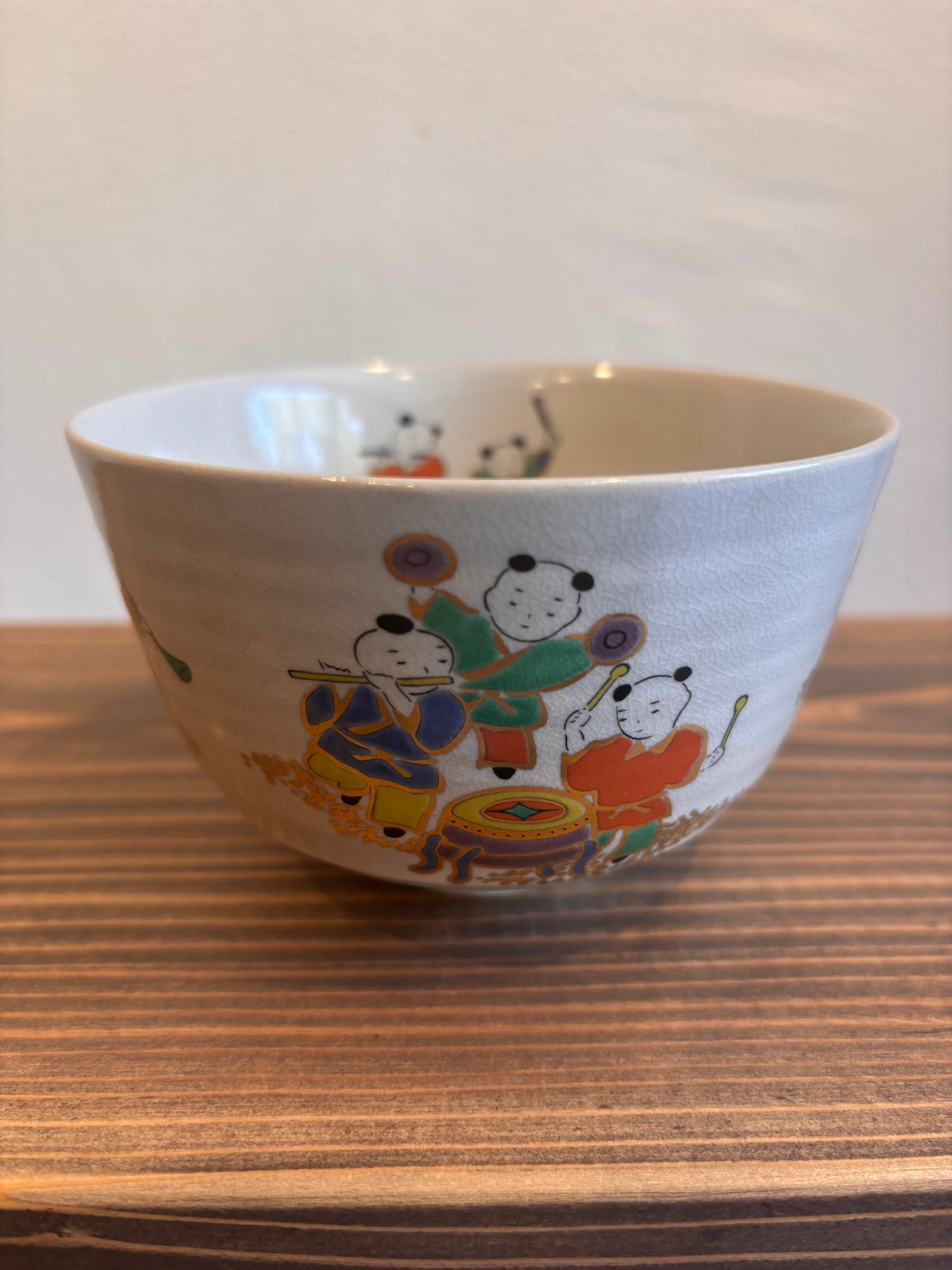 ビンテージ 京焼 加藤昌山造 金彩唐子音楽隊茶碗 | POPn堂 ぽっぷんどう