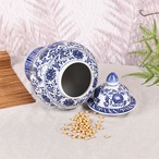 花瓶 青と白の磁器瓶 蓋付きセラミック青と白の瓶 中国のドラゴンパターン 装飾 ホームルーム リビングルーム キッチン ガーデン オフィス 装飾用 ギフト プレゼント