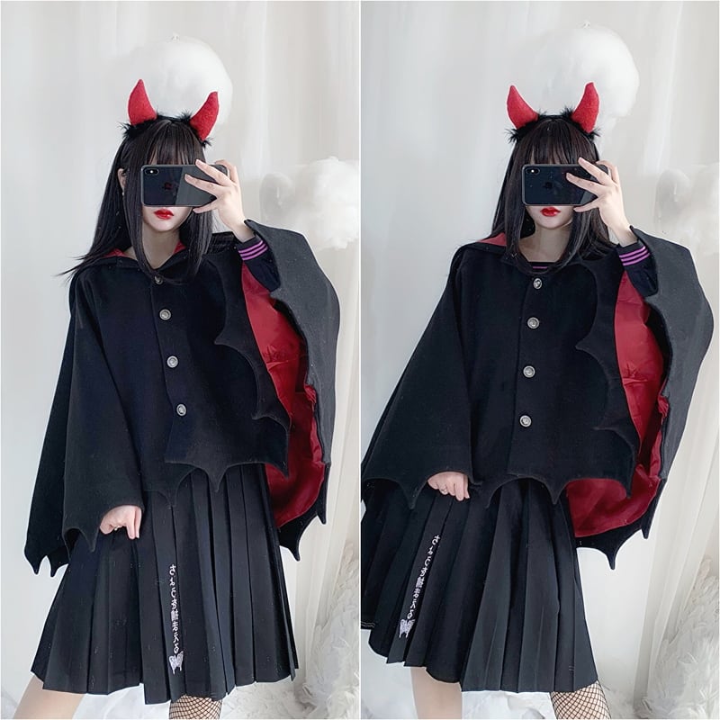 サブカル 服 地雷系 通販 マント ジャケット 悪魔 暗黒 バッド