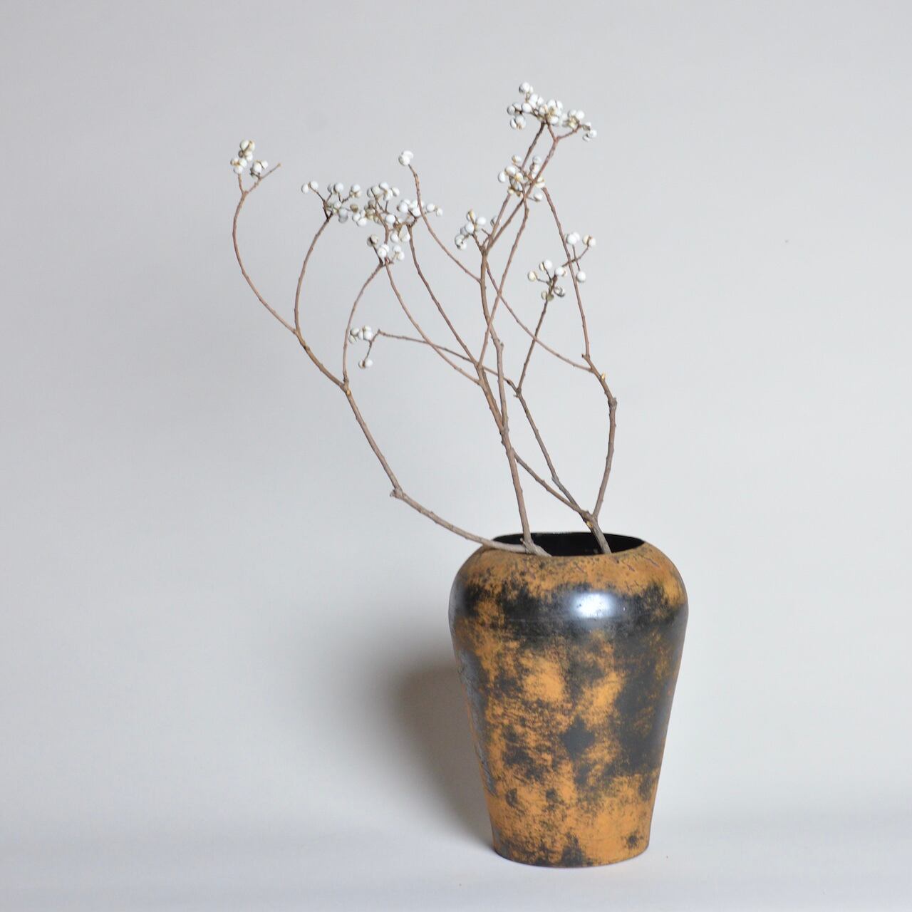 ラスティ フラワーベース バレル〈花瓶 / ドライフラワー