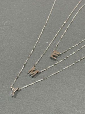 surgical stainless alphabet necklace silver