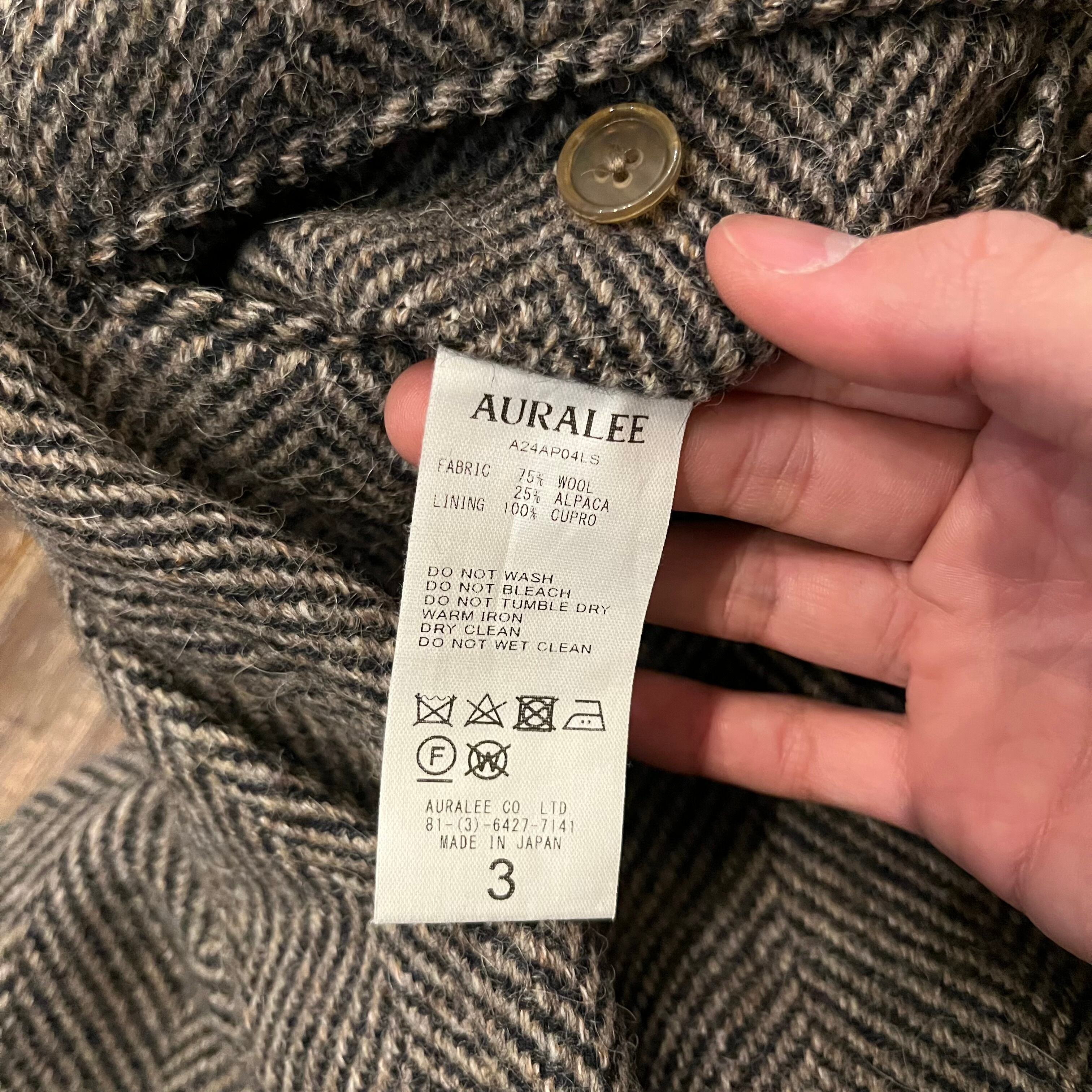 AURALEE オーラリー LAMA SHETLAND WOOL TWEED SLACKS ウール 