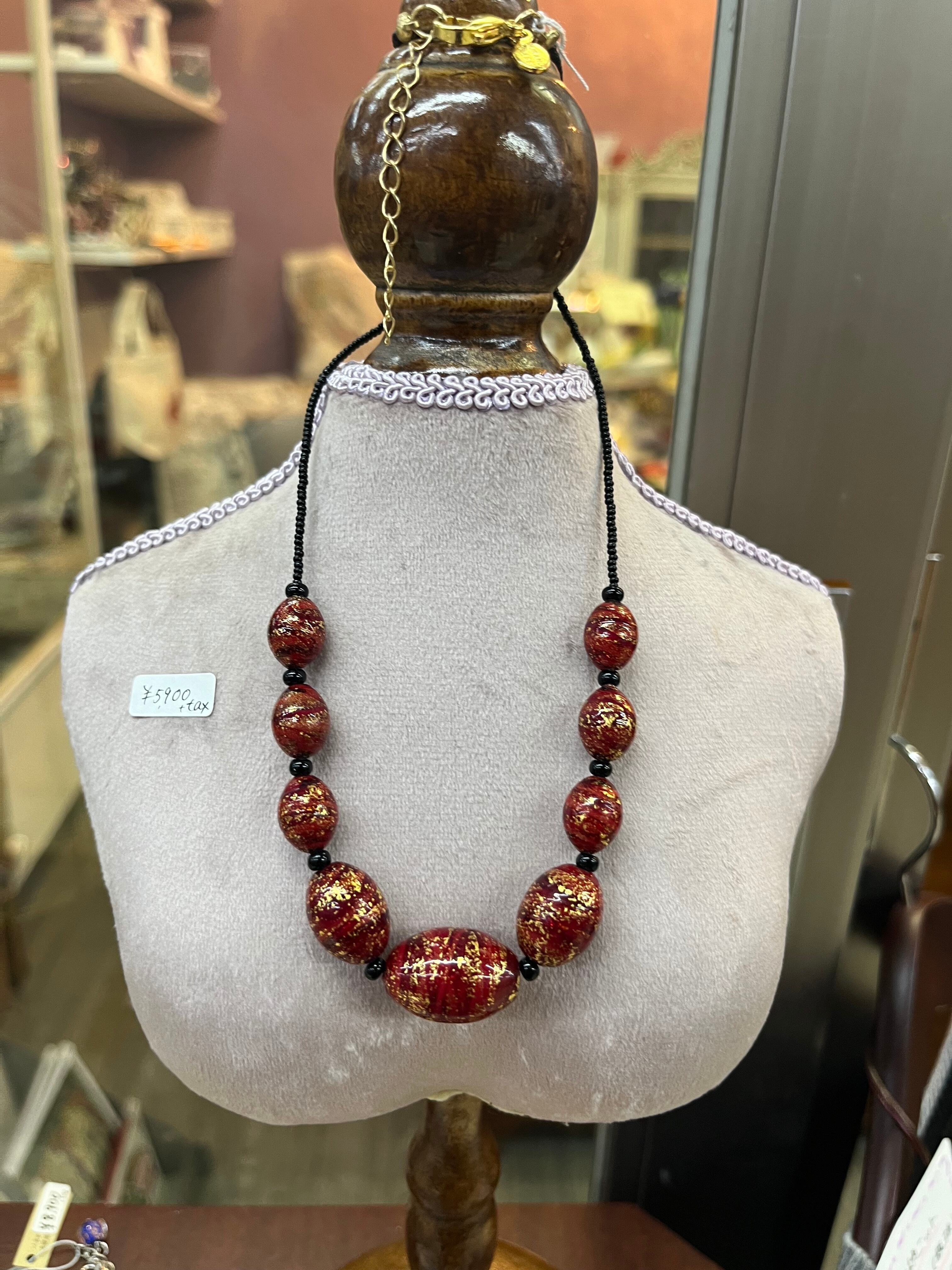 【美品】ITALY ベネチアングラスネックレス　イタリア　45cm アクセサリー 【美品】ITALY ベネチアングラスネックレス イタリア 45cm