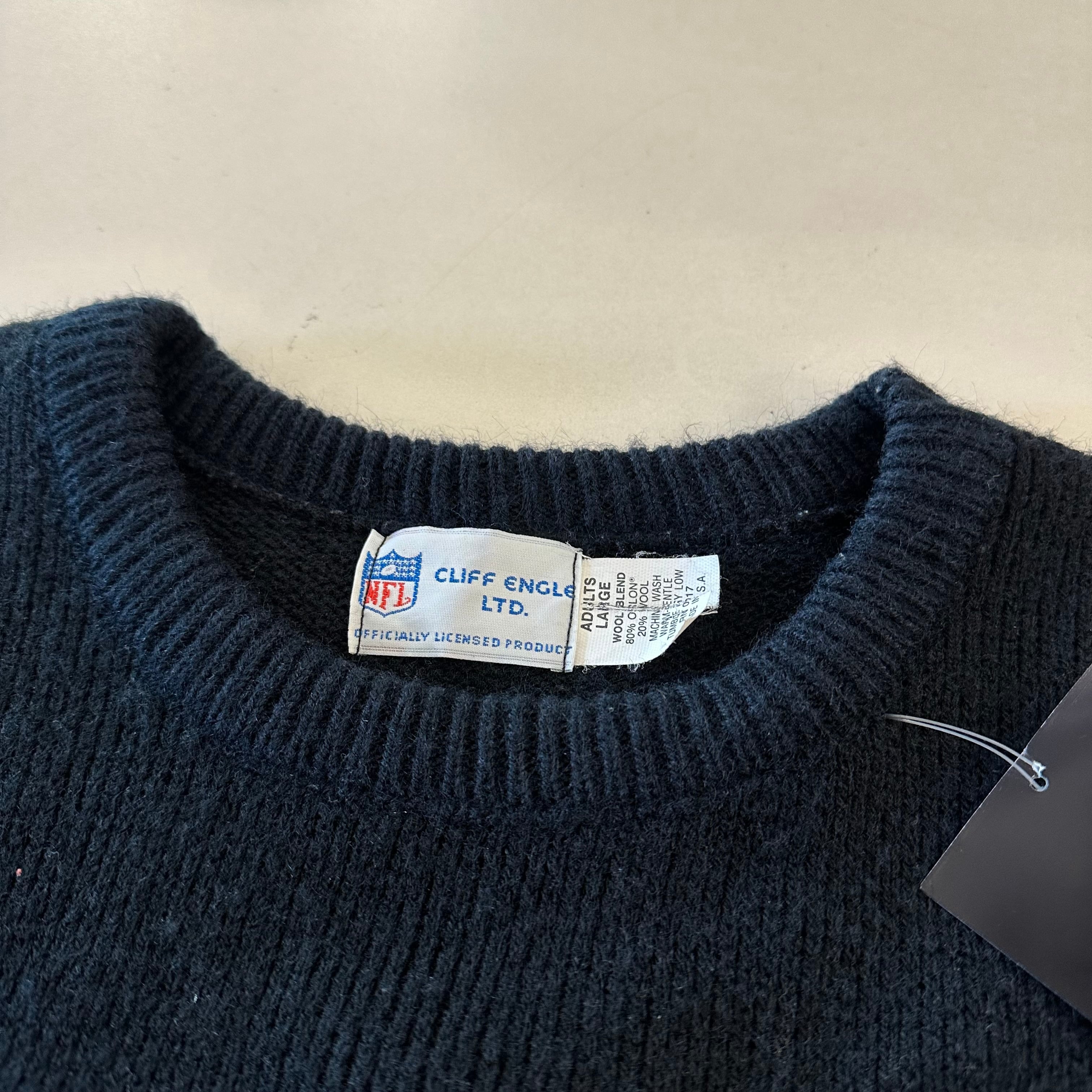 新品NFL RAIDERS オフィシャルセーター wool 100% サイズF 90s RAIDERS SWEATER | BerBerJin Yuhodo