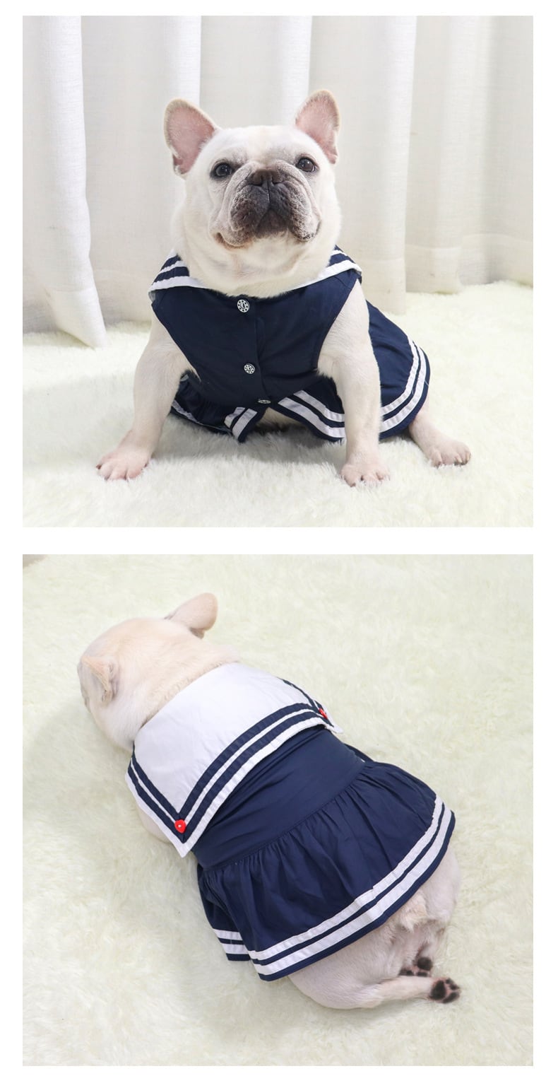 人気再入荷 犬服 フレンチブルドッグ セーラー服 ワンピース 可愛い 春