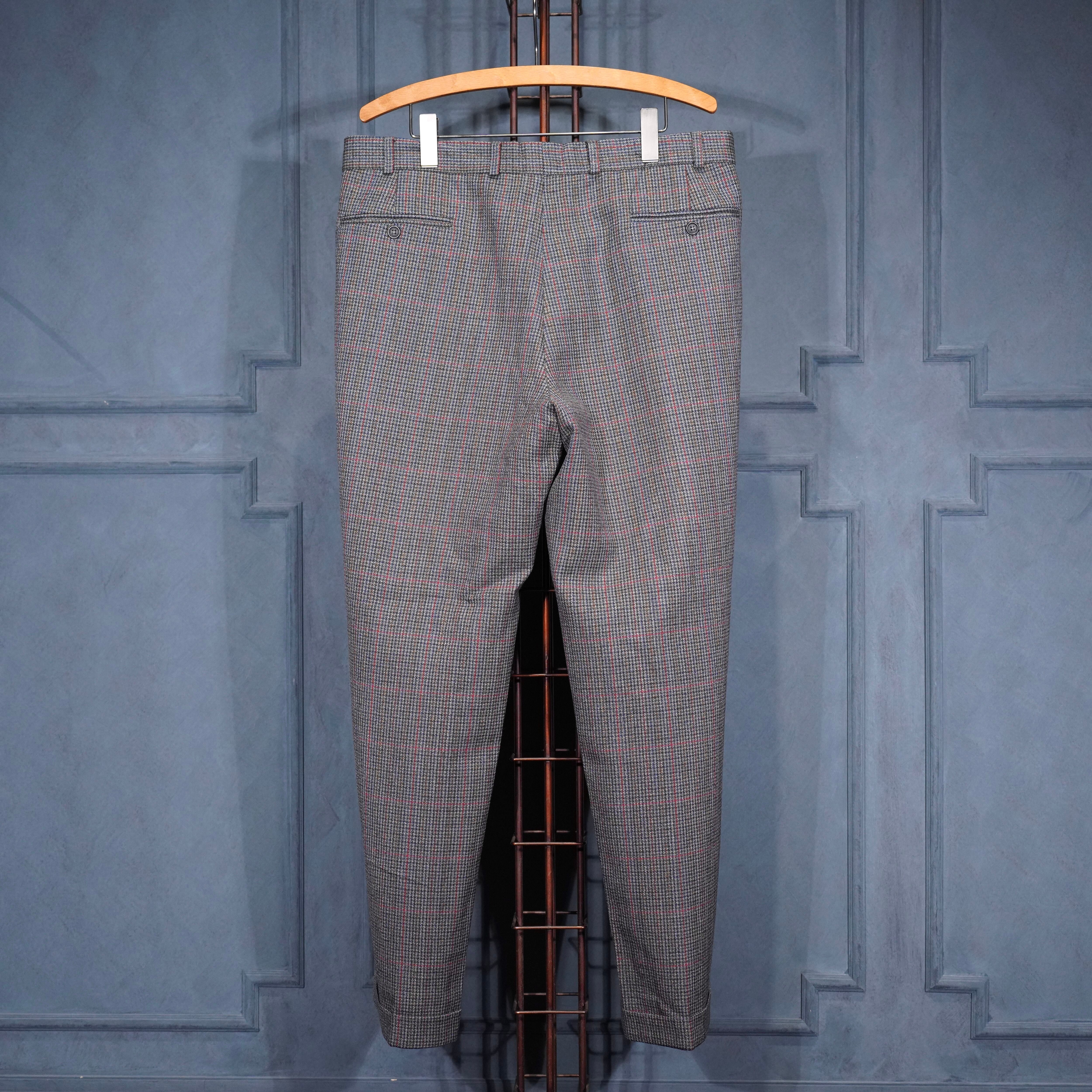 EU VINTAGE CARL GROSS CHECK PATTERNED WOOL SET UP SUIT/ヨーロッパ