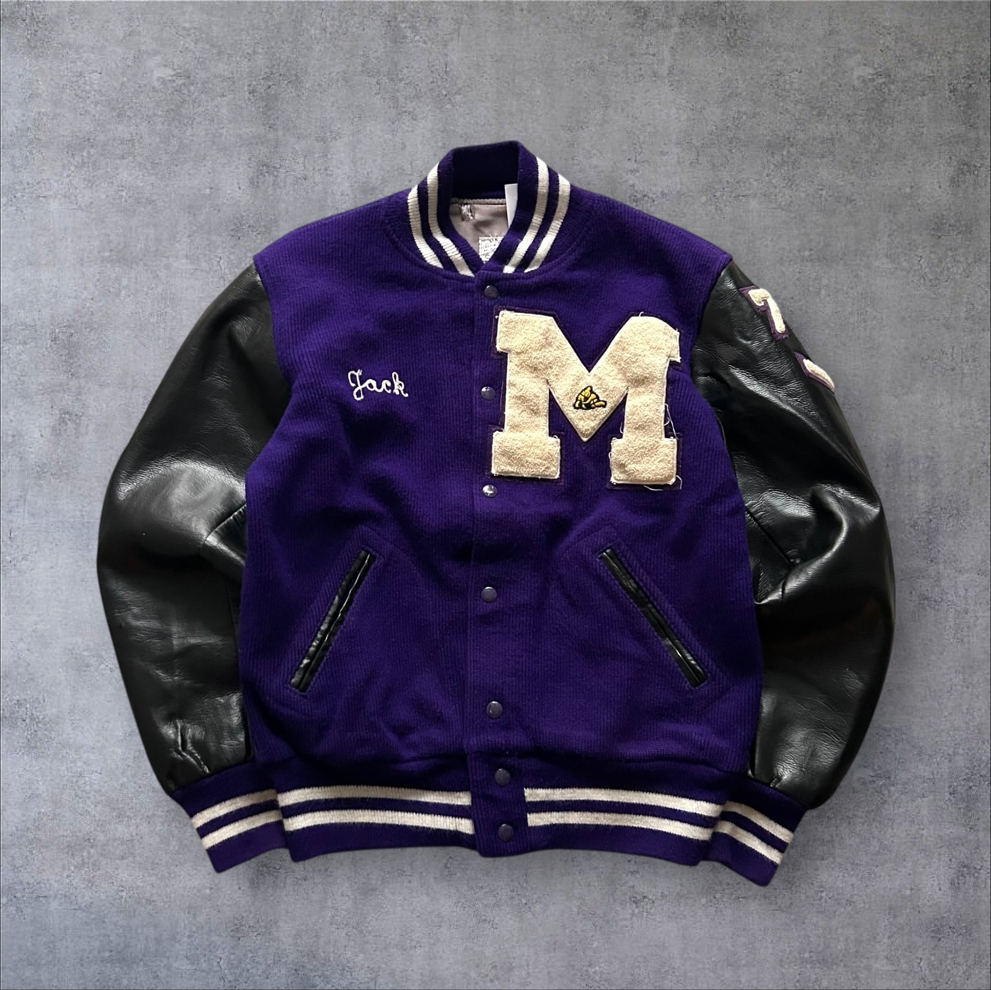 1960s Sand Knit "Knit×Leather" Varsity Jacket【高円寺店】