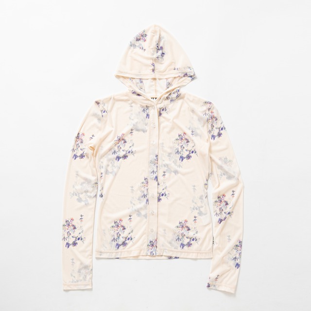 See-through hooded cut and sew（WHITE）