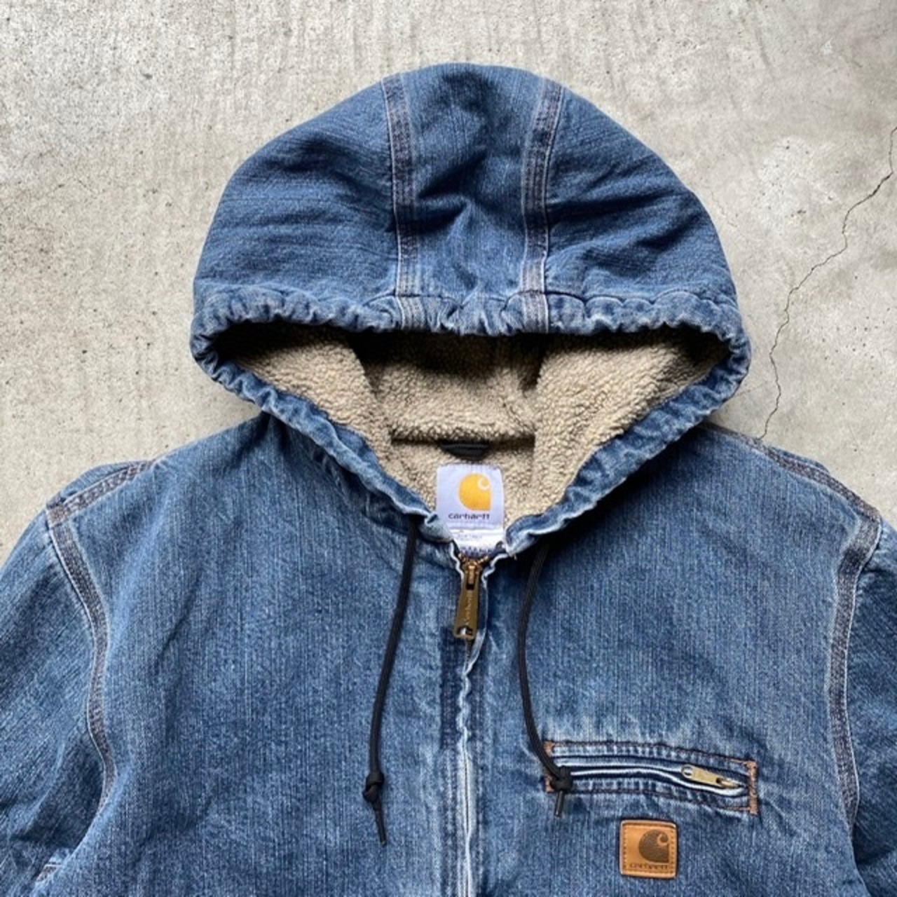 Carhartt カーハート デニム ボアライナー フルジップパーカー フード 