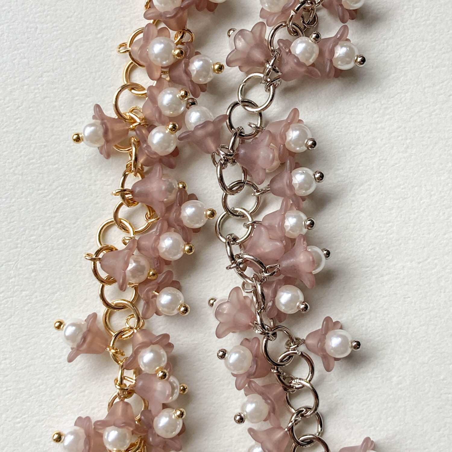 再入荷〉マット紫花のデザインチェーン（10cm〜） | Dua-アクセサリー