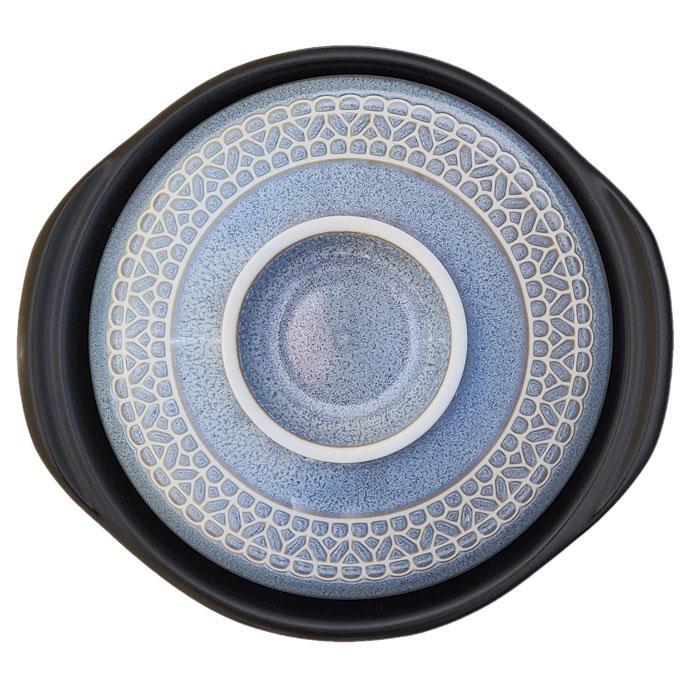 ふたがお茶碗になる土鍋 セット レンゲつき 土鍋 一人用 6号 4柄 | み