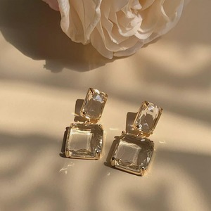 レトロジェムストーンピアス W10182