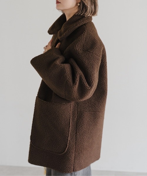 2way大人ムートンライクスタンドカラー 2way大人ムートンライクスタンドカラー