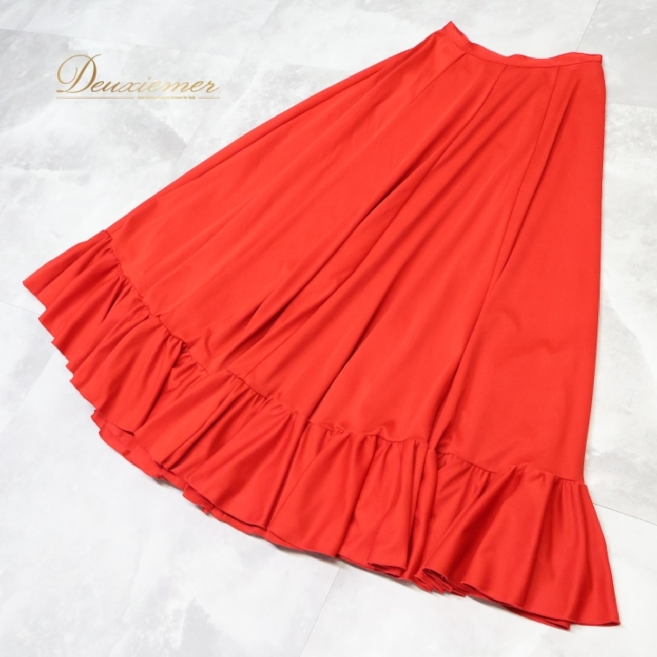 フラメンコ 衣装 ファルダ スカート 無地 赤 ボランテ フリル レッスン 練習 真っ赤 綺麗 イベリア IBERIA レッド系 フラメンコスカート スカートファルダ ダンス衣装 発表会 エレガント かわいい おしゃれ レディース