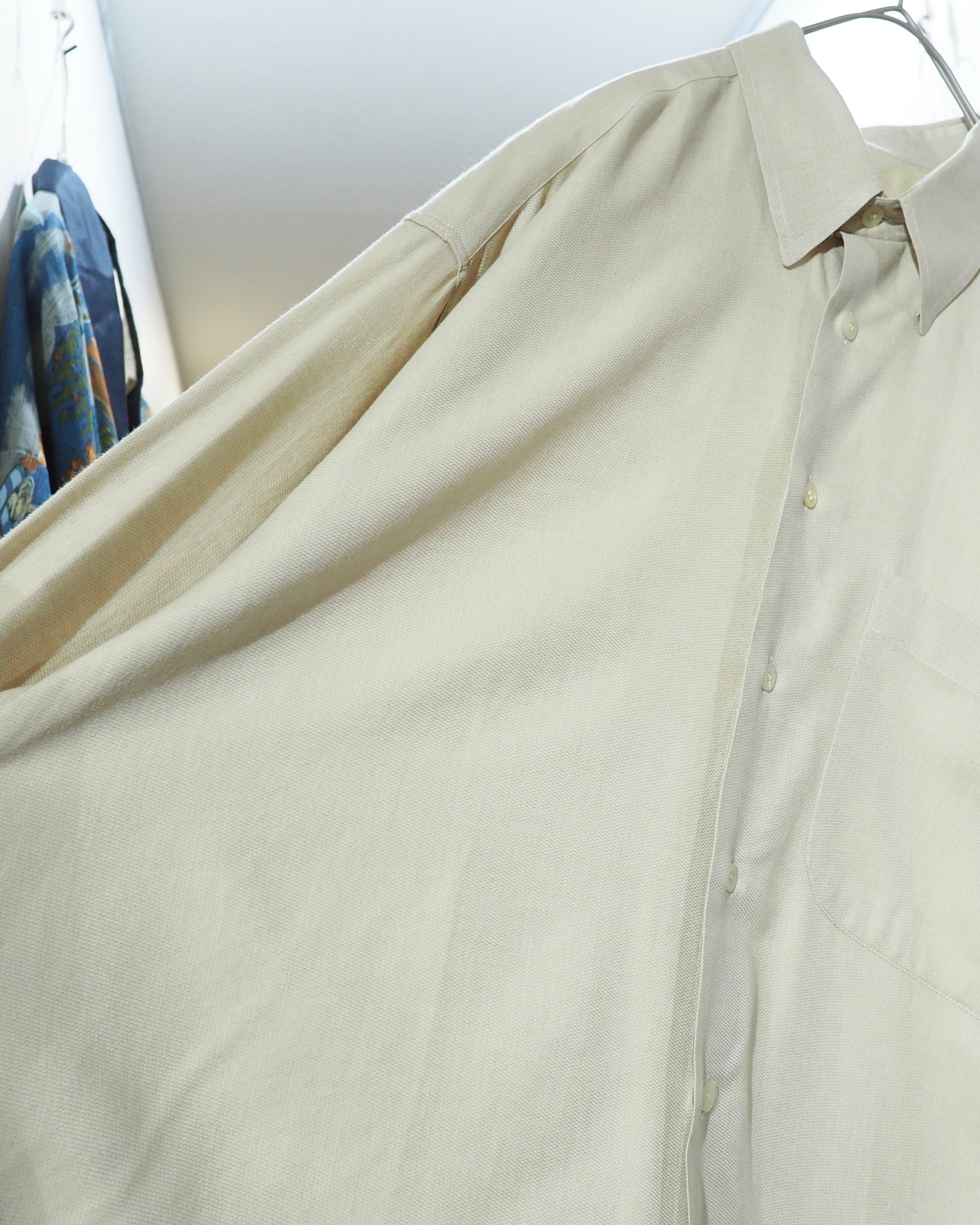 " Ermenegildo Zegna " Soft Ecru White Color vintage loose shirt