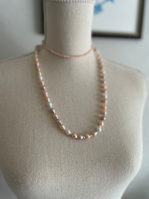 natural mixcolor long necklace natural mixcolor long necklace