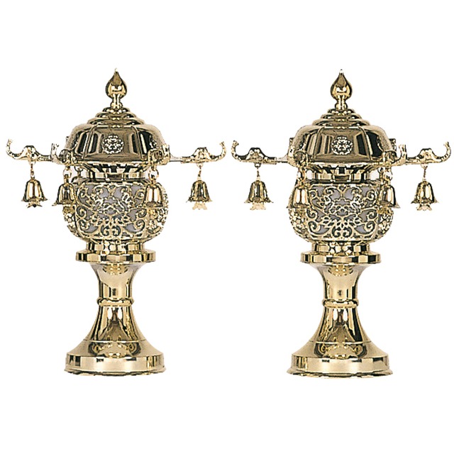 【提灯】盆提灯　お盆　初盆　家紋　インテリア　モダン　おしゃれ　コンパクト　◇7号　極楽灯　ゴールド【商品コード】80807-6941