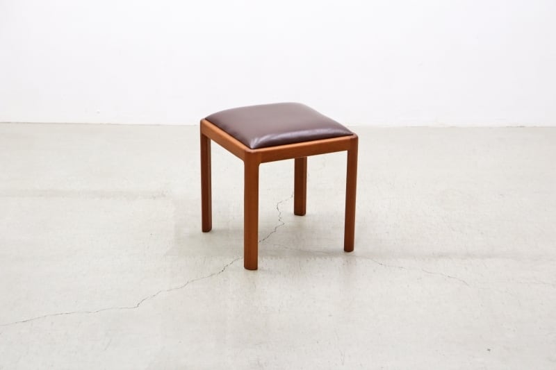 沼津店】青林製作所 レザー ヴィンテージ チーク材 スツール 本革 椅子