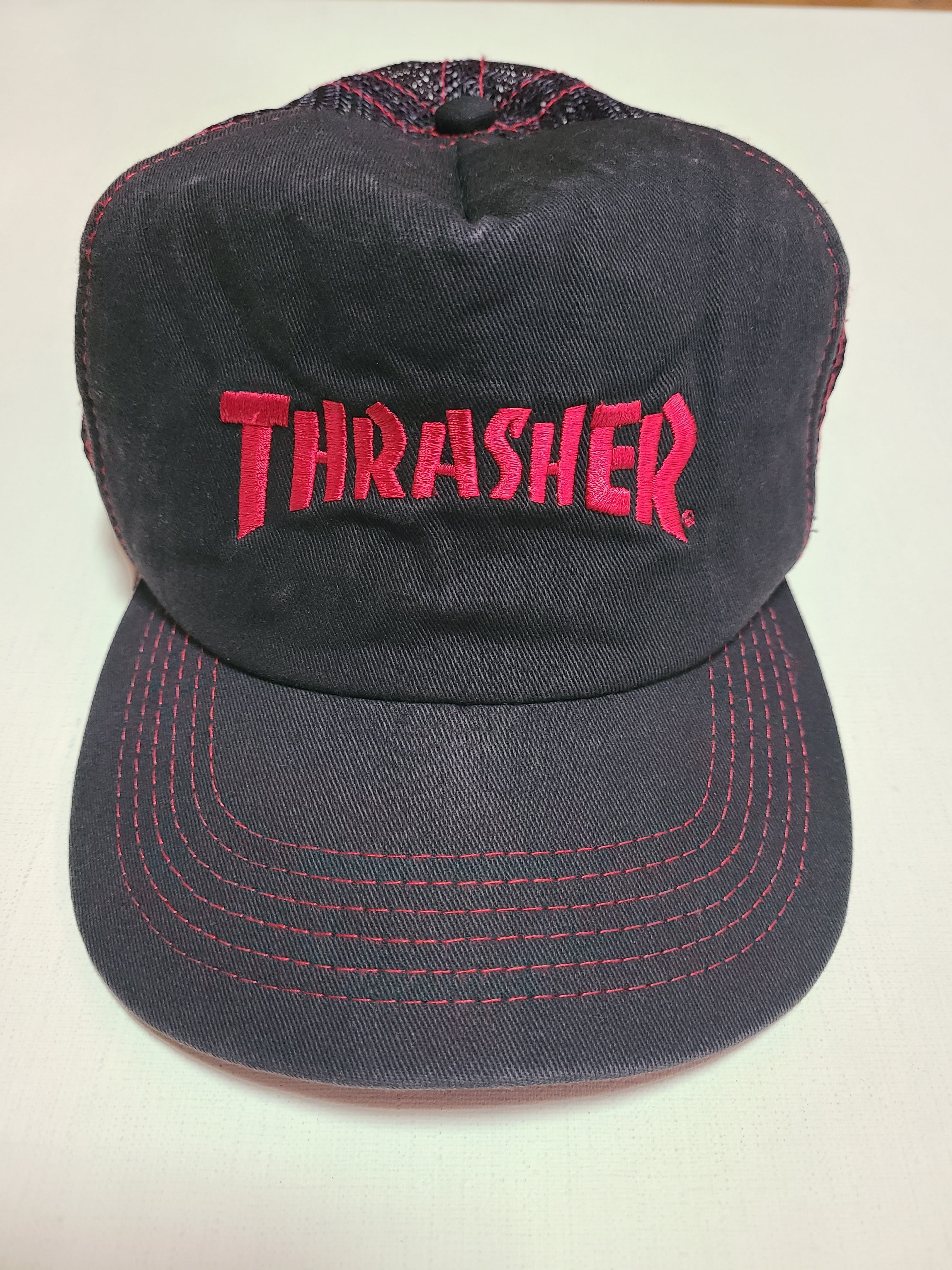 90s USA製 Thrasher magazine メッシュキャップ スラッシャー スケート