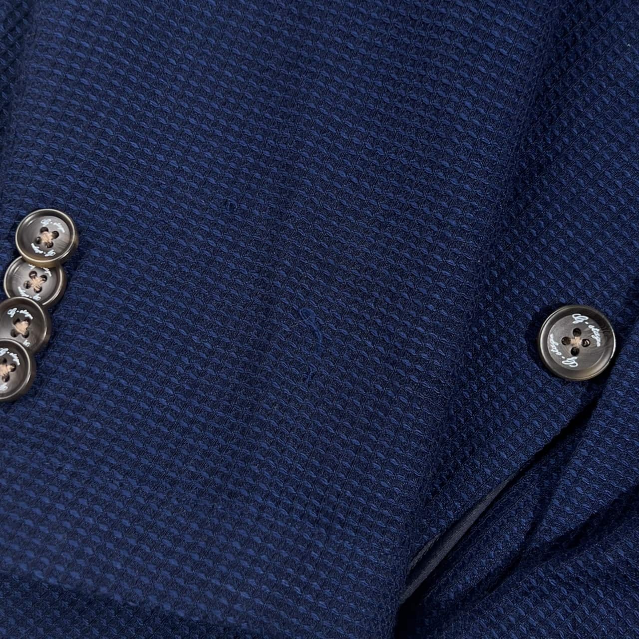 上下 G-stage ジーステージ イタリア製生地 ワッフル風生地 2B テーラードジャケット スラックス セットアップ スーツ 48/ネイビー系 メンズ