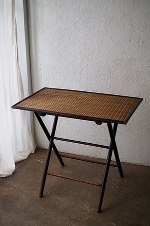和漢洋フォールディングテーブル-antique folding rush top table