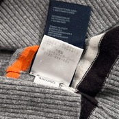 TOMMY HILFIGER トミーヒルフィガー ボーダー コットン ニット プルオーバー L/グレー メンズ