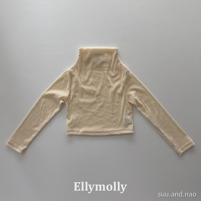 取寄:ELLYMOLLY ベルベットメッシュハーフタートル※送料無料