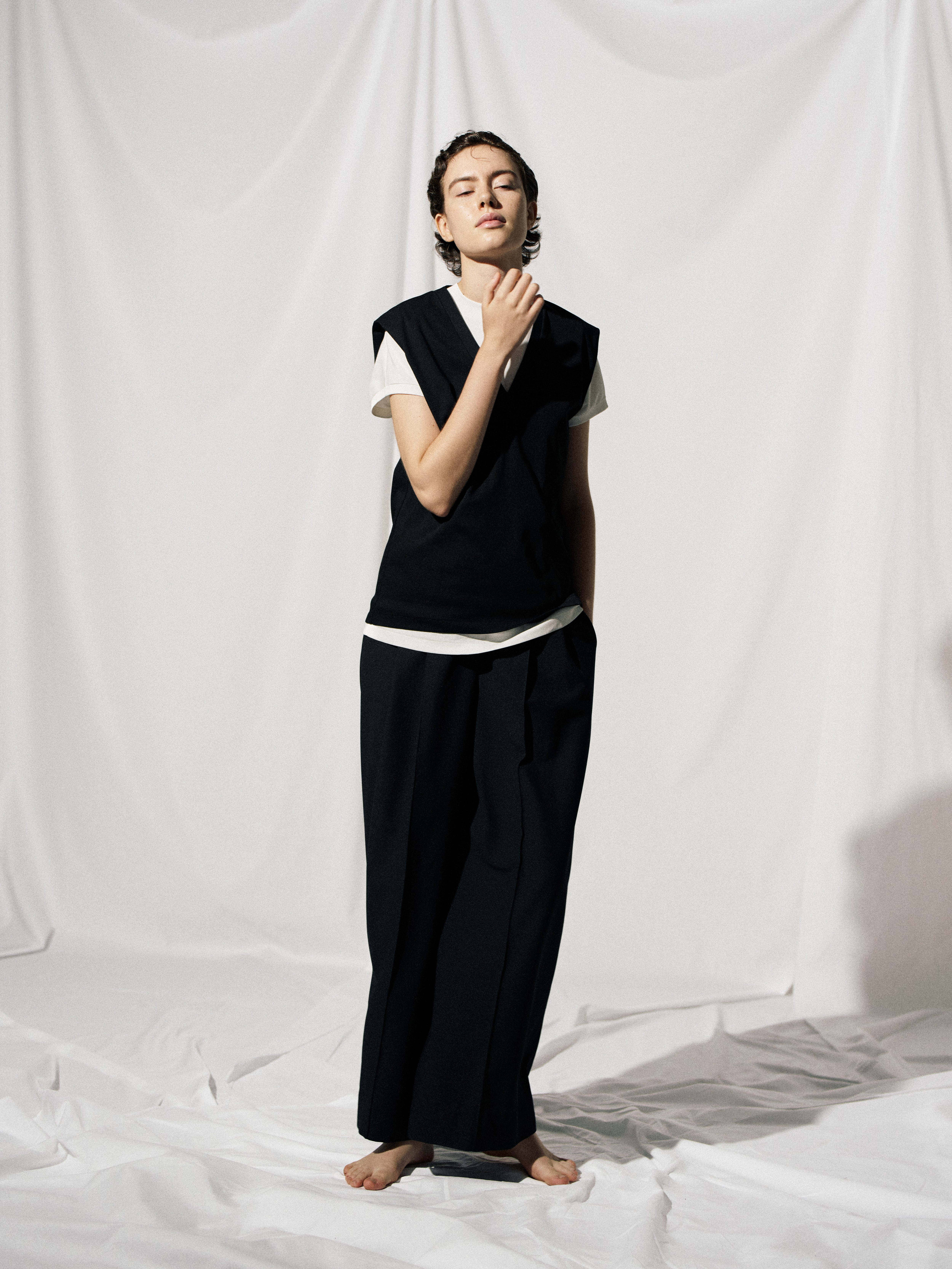 Cupro Twill Balancircular® Drawstring Easy Wide Pants | GGG ONLINE