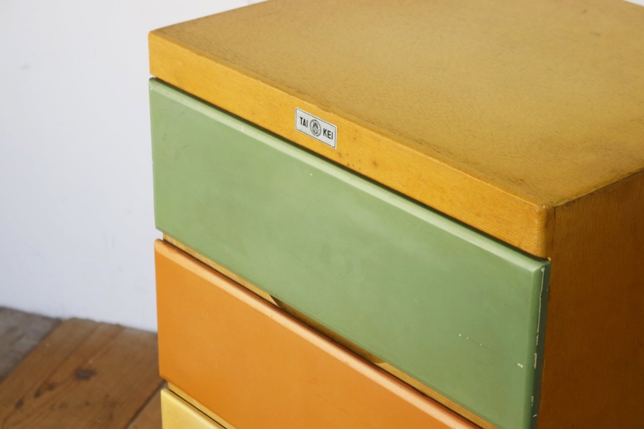 レトロ ベビーチェスト 箪笥 タンス 衣料 収納 引き出し 抽斗 4杯 木製