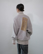 i’m here - Train Ticket Jacquard Turtle Knit ：Beige｜1968トレインチケット／ジャカード／アシンメトリー