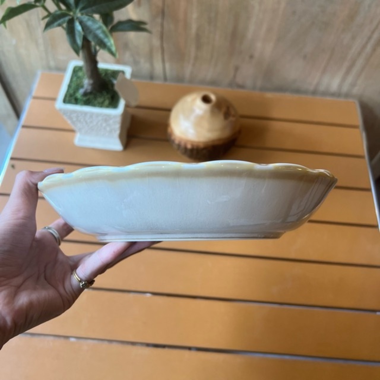 Vintage深皿　White　美濃焼　白　ケーキ皿　ボウル　パスタ皿　深皿　和食器　陶器　織部