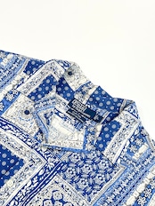 90s Ralph Lauren "CLAYTON" S/S OPEN COLLAR SHIRT Size L
