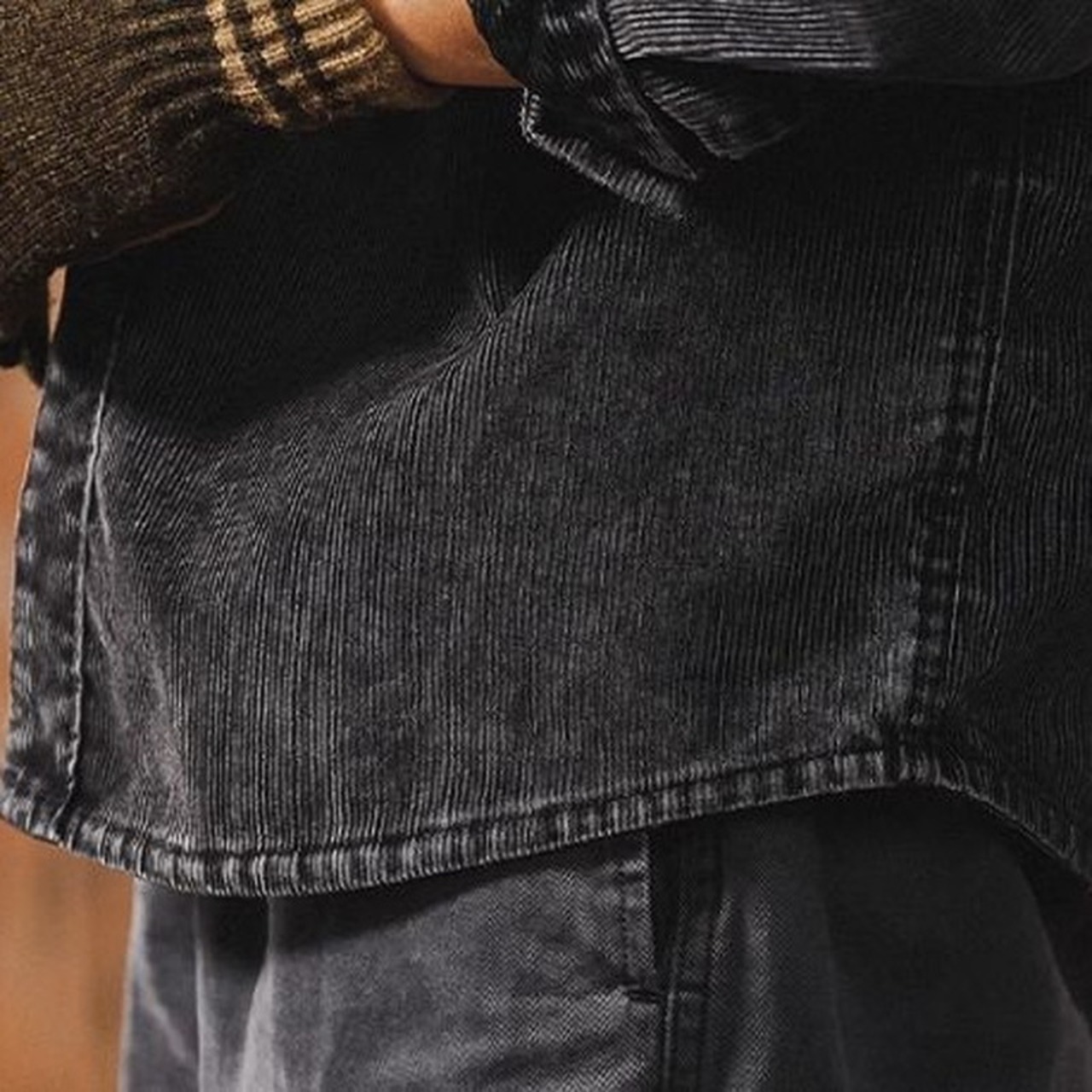 Corduroy Long Sleeve Shirt Button Front Patch Pocket Shirt ◇2color H0590