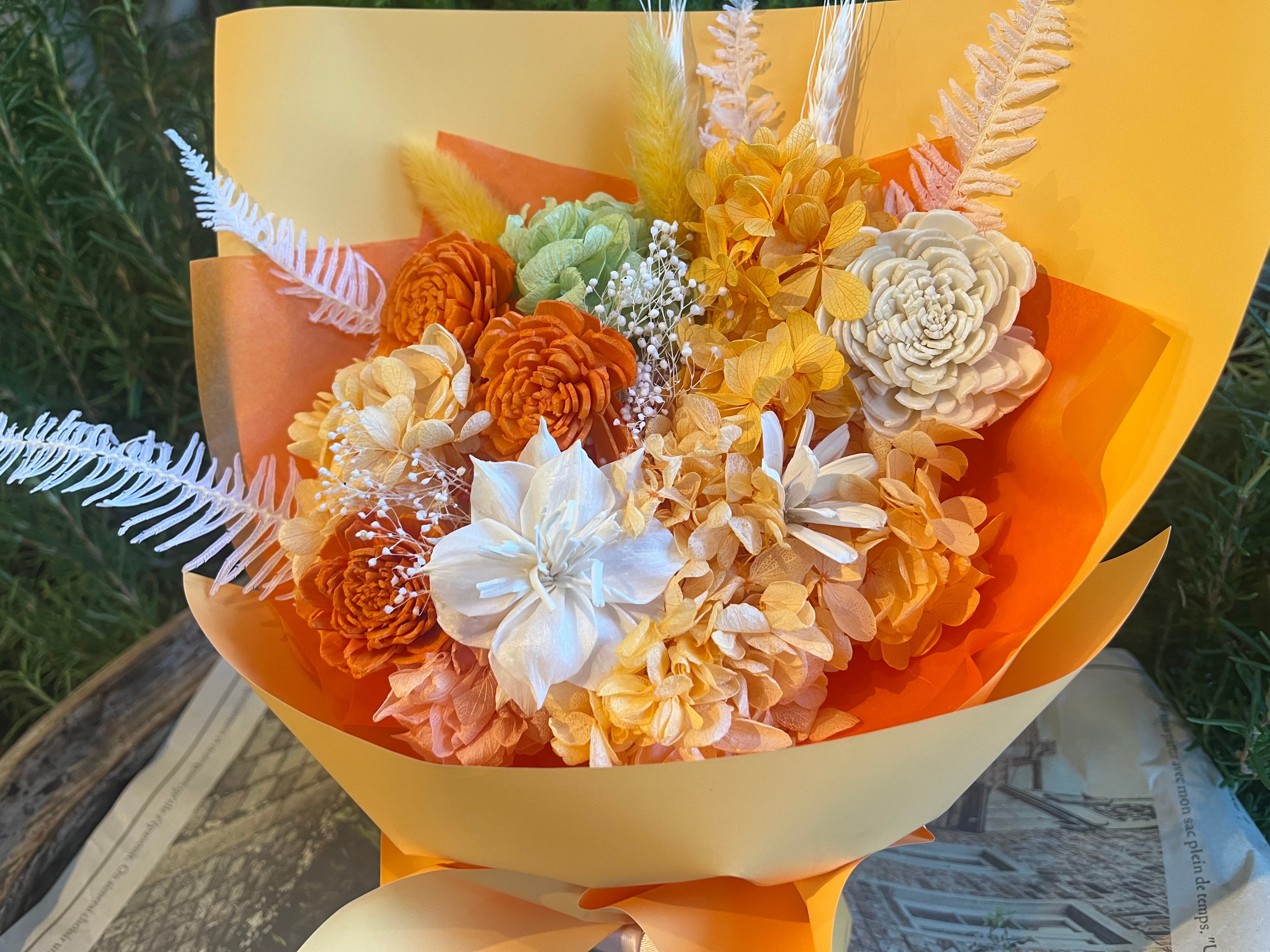 プリザーブドフラワー 花束 ギフト｜スタンディングブーケ（花瓶不要