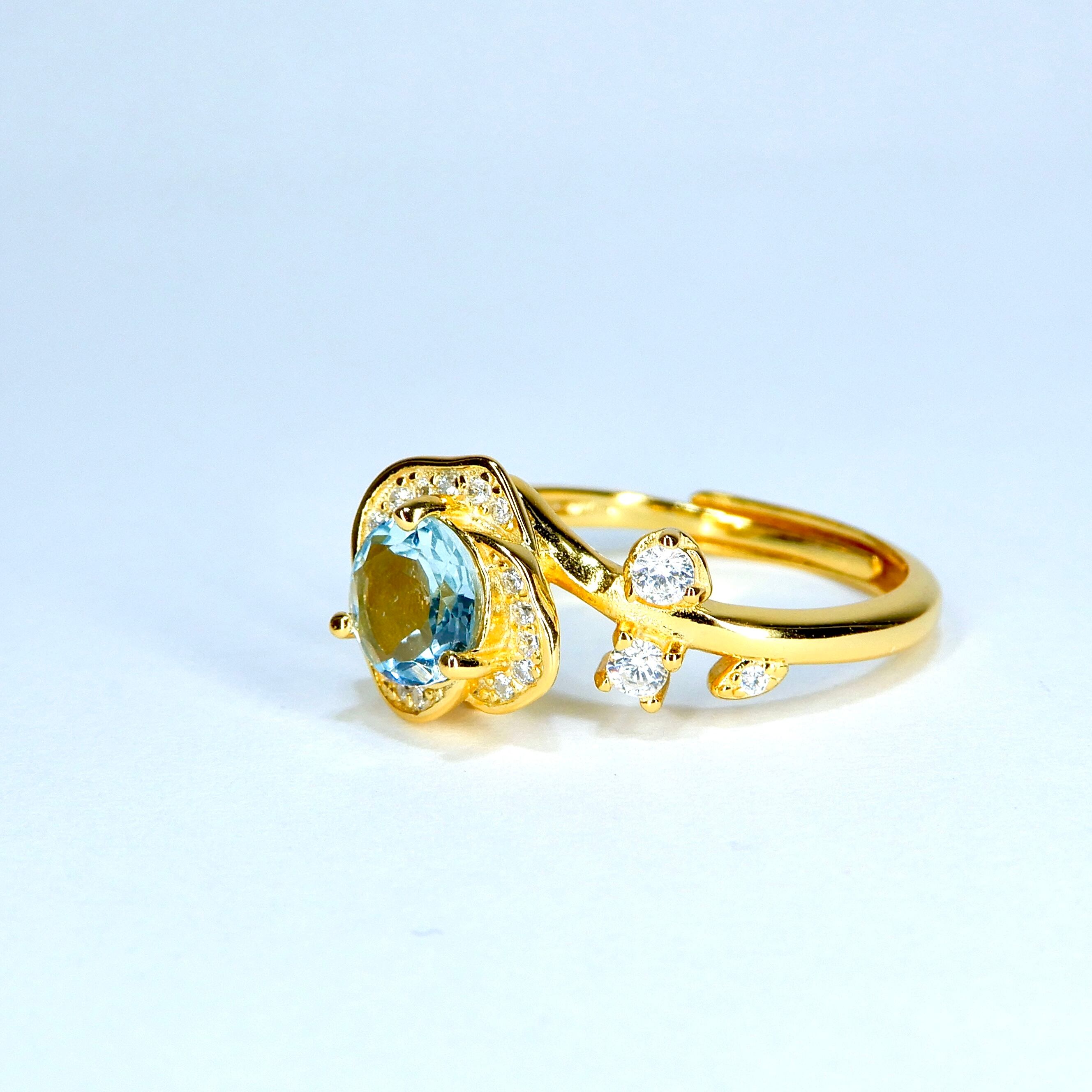 Rose Ring♦︎アクアマリン♦︎YGカラー