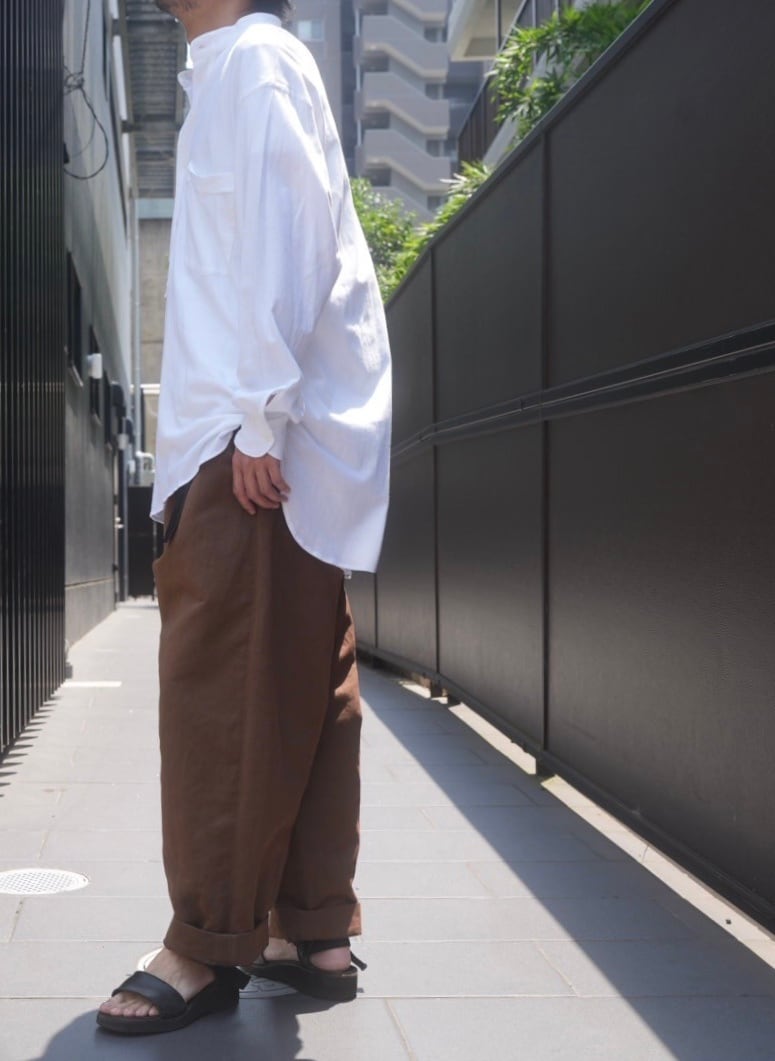 COMOLI(コモリ)/コットンジャージプルオーバーシャツ-WHITE-(Z01 COMOLI(コモリ)/コットンジャージプルオーバーシャツ-WHITE-(Z01