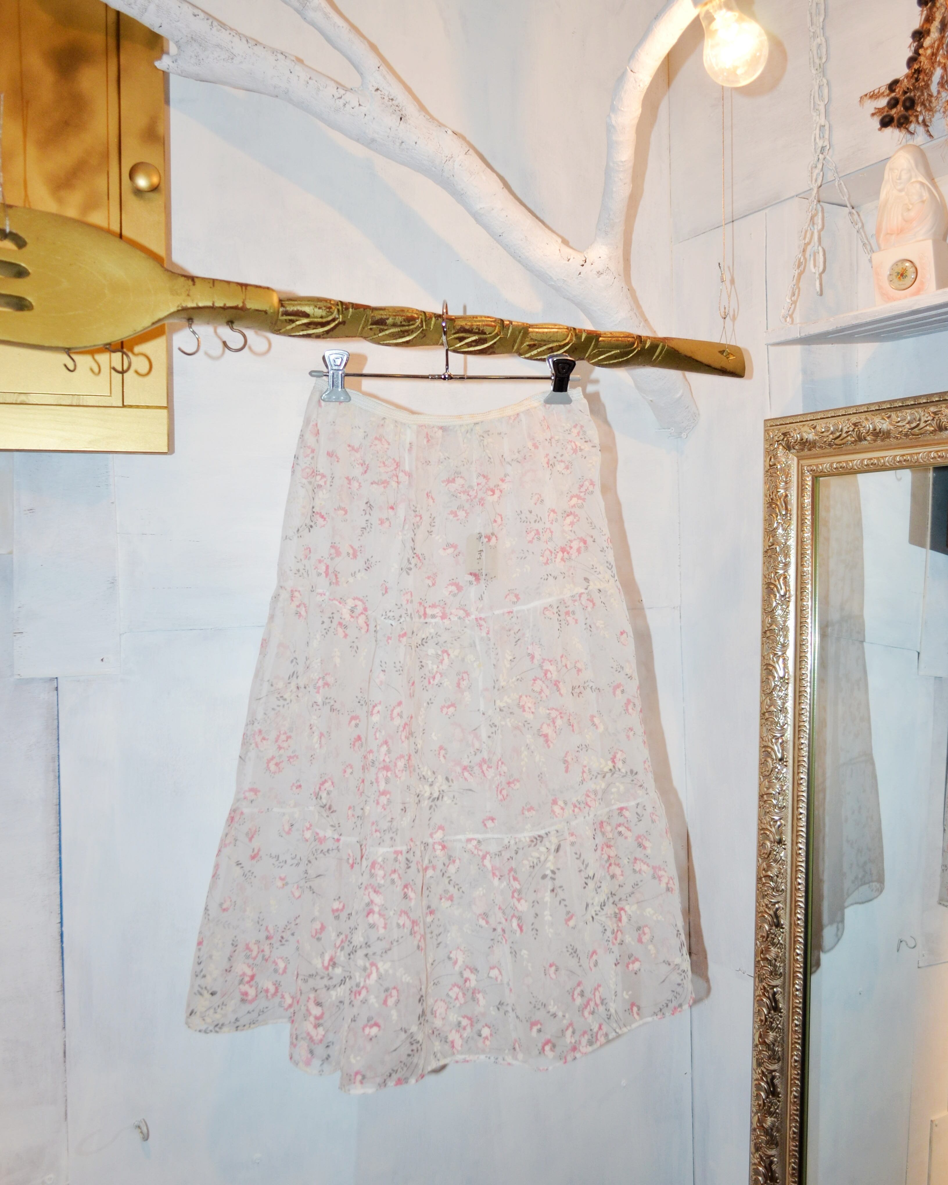 flower seethrough skirt