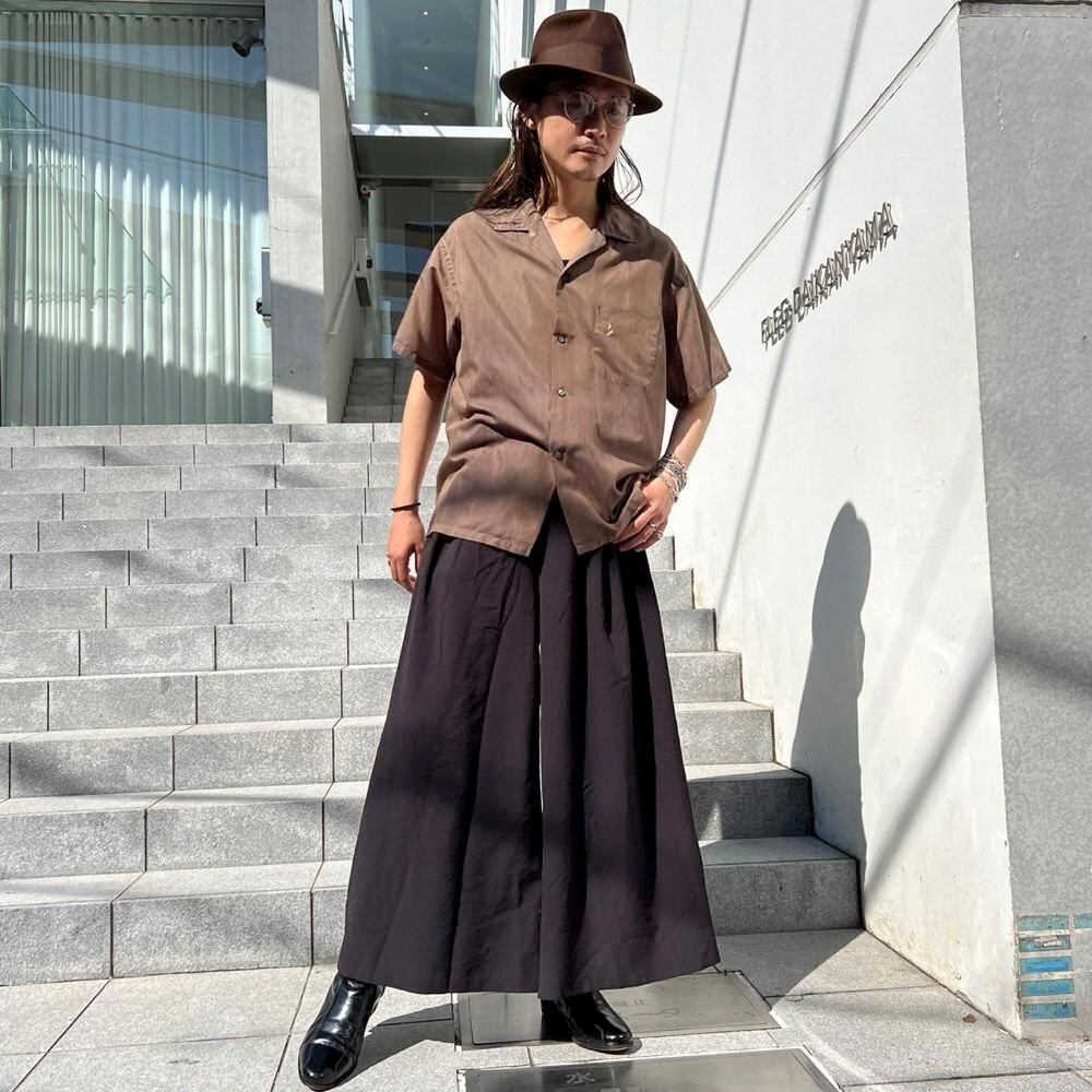 TOWN CRAFT] Vintage S/S Open Collar Shirt [1960s-] Vintage S/S