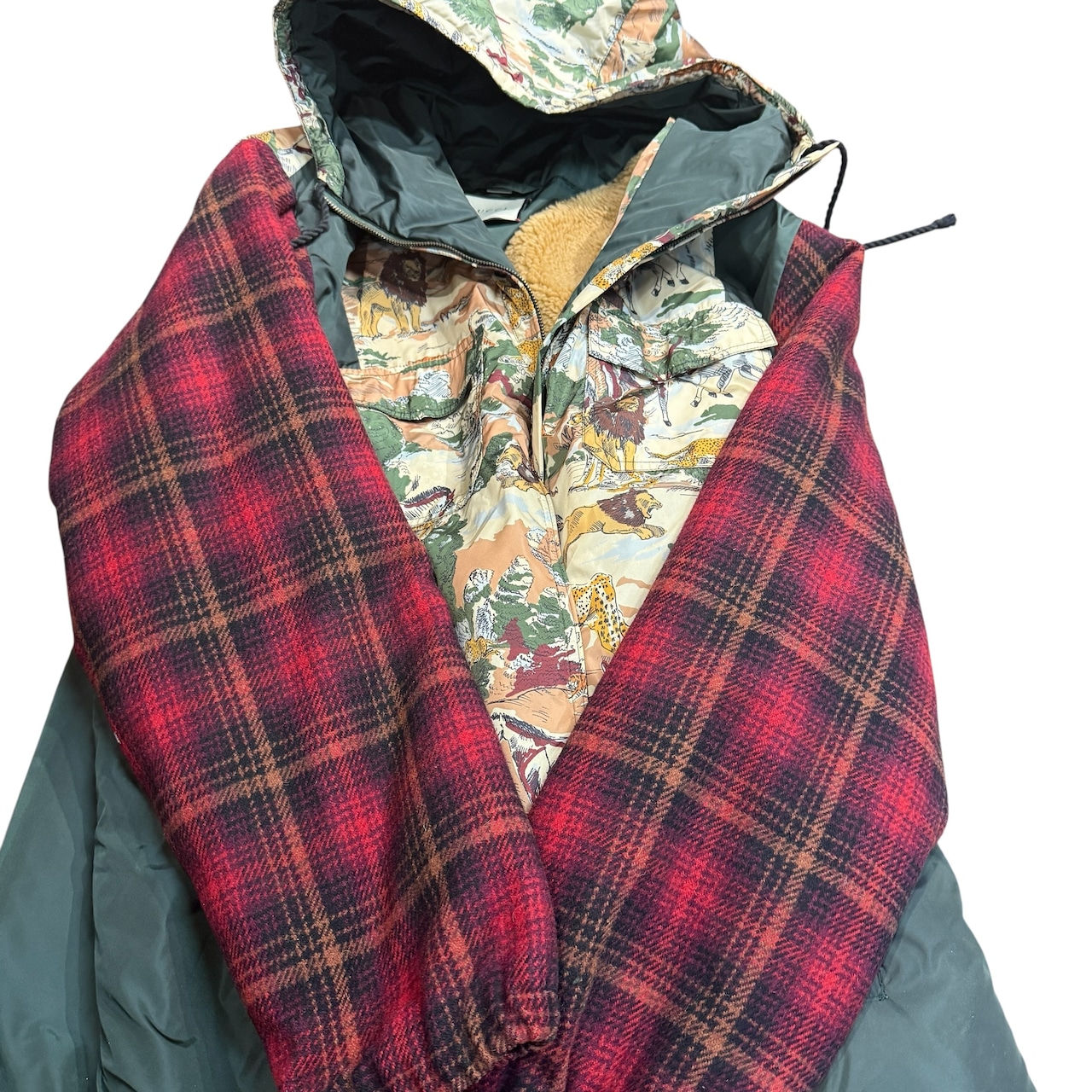 【GUCCI】グッチ NYLON AND WOOL FLORAL COAT