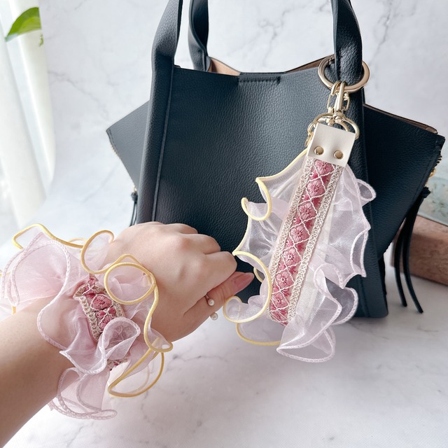 チュールショートショルダー＆シュシュset /ピンク