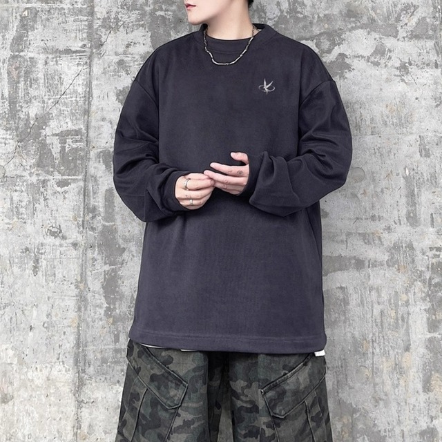 ワンポイント刺繍ロングTシャツ 3カラー 11261