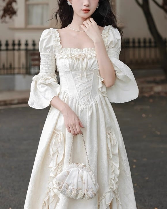 ♡美品♡GODPIVAxbless♡フリルワンピース&バレッタセット クラシカルフリルコルセットワンピース 25WP08099 | Deelia