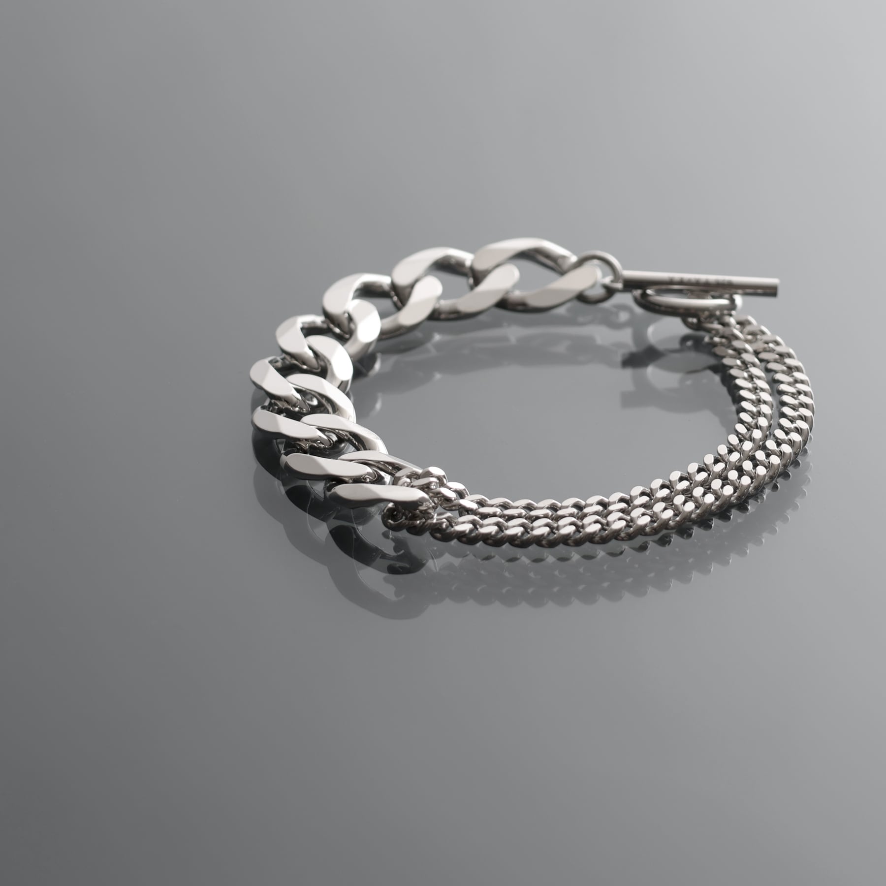 more big flat & middle chain bracelet [BB1] / Y2010KHB0907 | YArKA