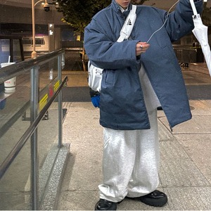 ネイビーブルービッグキルトジャケットコート　1108