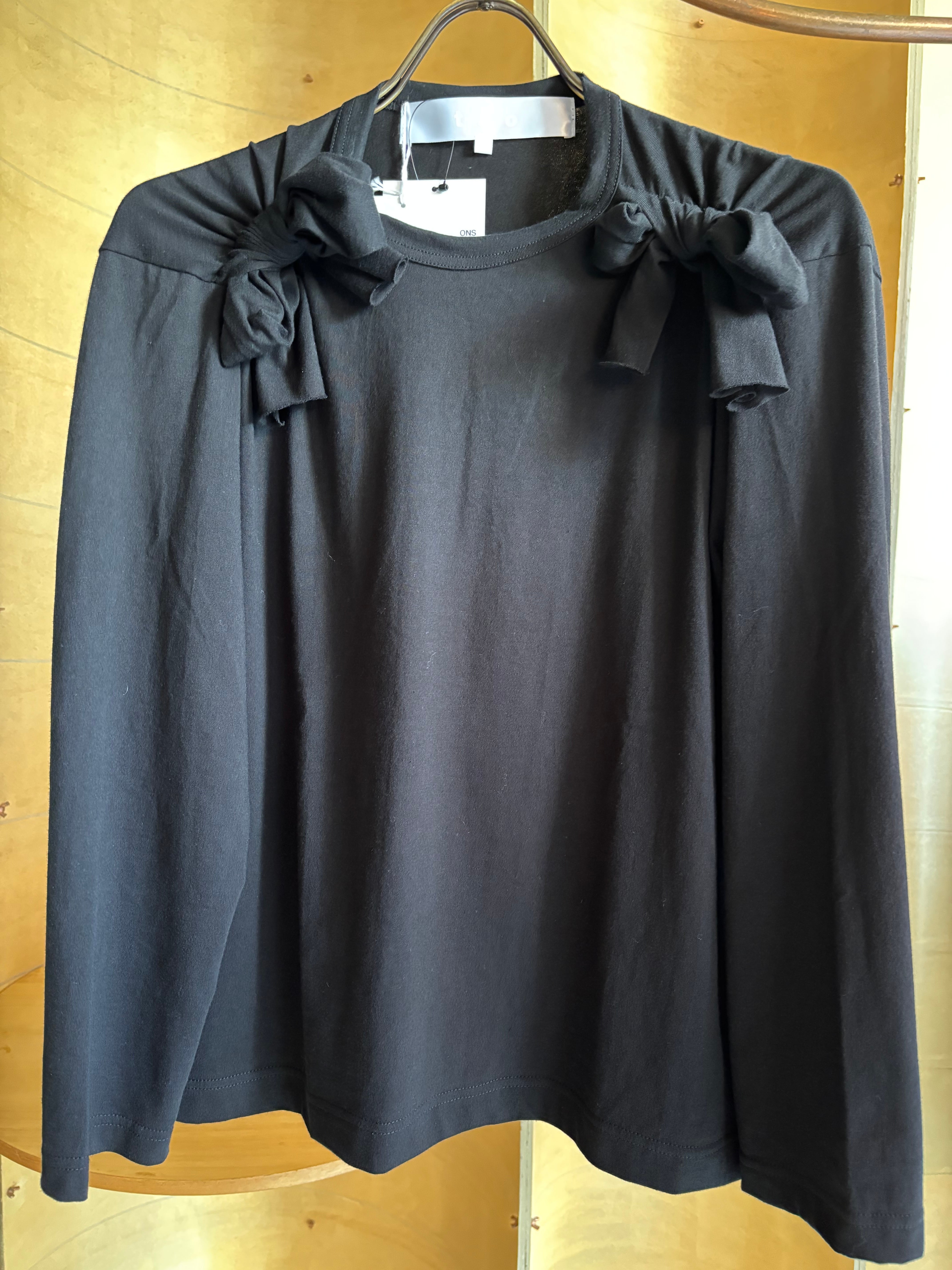 tao コムデギャルソン 綿天竺 リボンモチーフ長袖 カットソー Tシャツ tao 綿天竺 リボンモチーフ長袖カットソー | SIX6