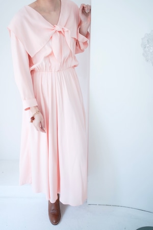 powder pink long dress