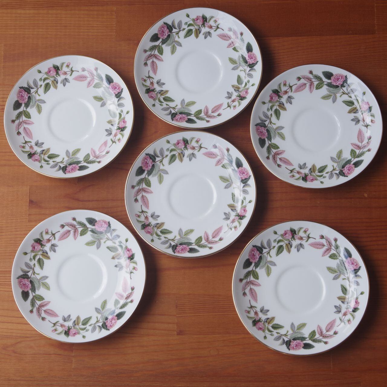 ウェッジウッド『ハザウェイローズ』ディナープレート 6枚セット ウェッジウッドのハサウェイローズ、アンティークのディナープレート(m